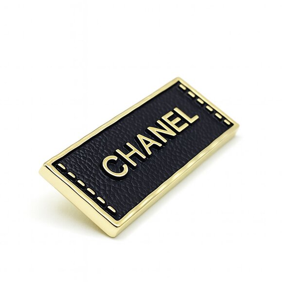 Chanel Brooch Pin Black and Gold Box Included - Picture 1 of 9
